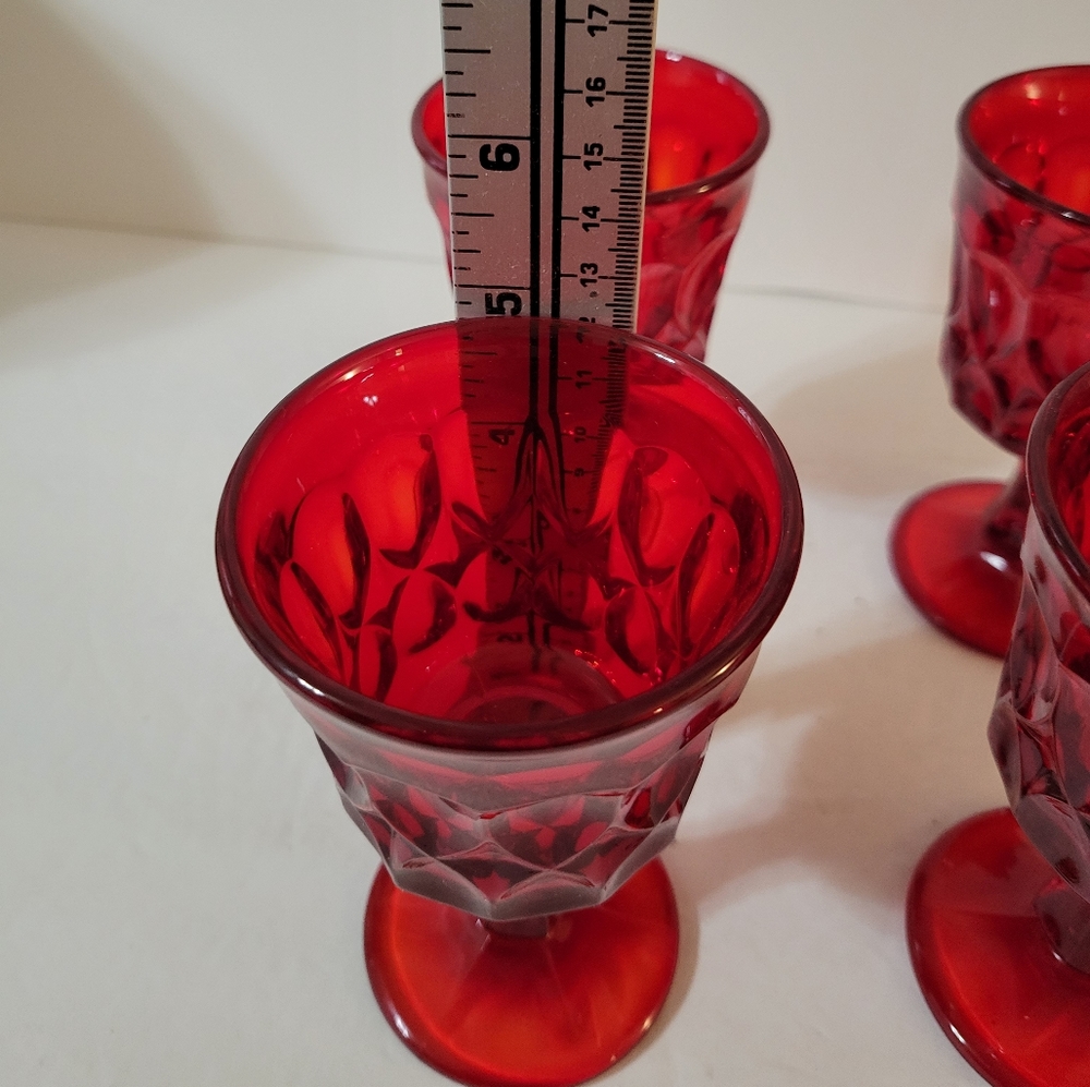 Noritake Perspective Wine Cordial Glasses Set Of 4 Red Glass - Picture 6 of 7